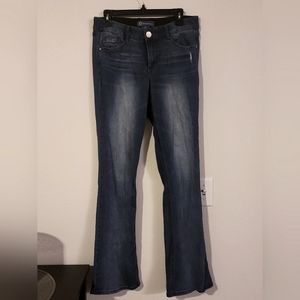 "Ab"solution Dark Blue High Rise Out There Flare Jeans